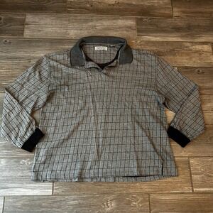 Vintage 90s IMPRINTS Men's Plaid Long Sleeve Collared Polo Shirt Size XXL